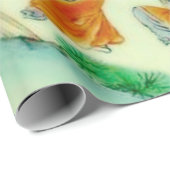 Antiek Chinese Groene Chinoiserie Bloemen Decoupag Cadeaupapier (Rol Hoek)