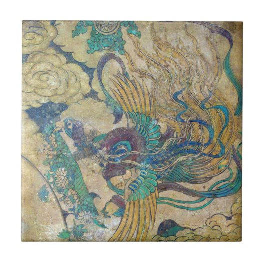 Antiek Chinese kunststapel Tegeltje (Voorkant)