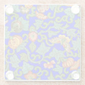 Antiek Chinese porseleinen bloemen en vlinders Glazen Onderzetter (Achterkant)