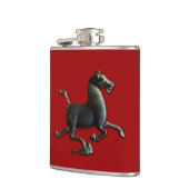 Antiek Chinese Sculptuur Paard Jaar Zodiac Flask Heupfles (Links)