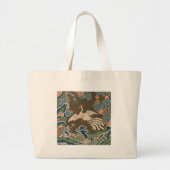 Antiek chinese vogelkunst tapestry phoenix grote tote bag (Voorkant)