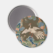 Antiek chinese vogelkunst tapestry phoenix magneet (Voorkant / Achterkant)