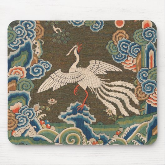 Antiek chinese vogelkunst tapestry phoenix muismat (Voorkant)
