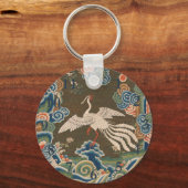 Antiek chinese vogelkunst tapestry phoenix sleutelhanger (Voorkant)