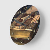 Antiek Christelijke Bijbel Ronde Klok (Hoek)