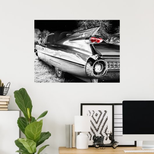 Antiek Chrome-auto Poster (Thuiskantoor)