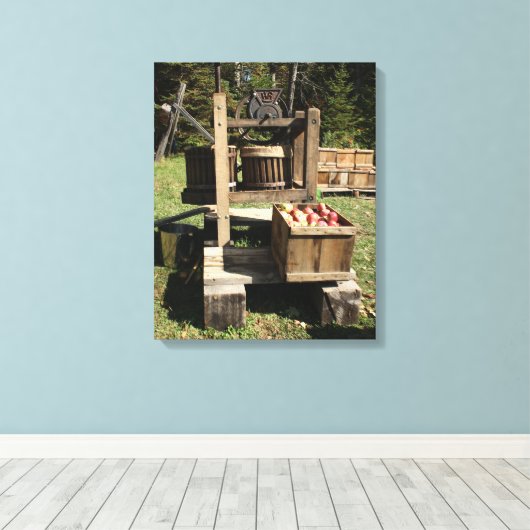 Antiek cider Press Canvas Afdruk (Insitu (Houten vloer))