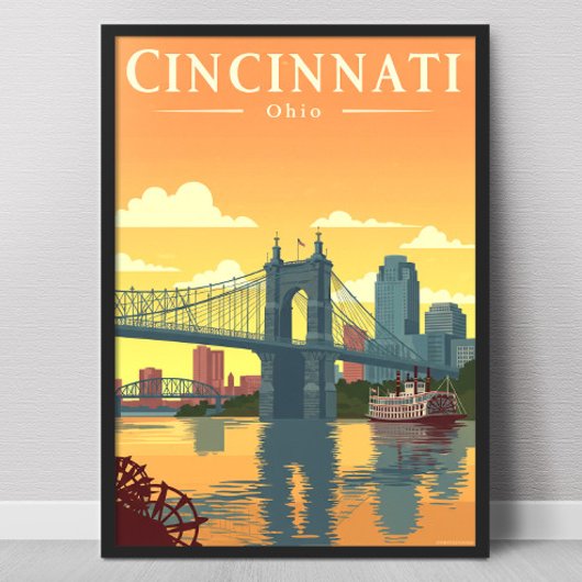 Antiek Cincinnati Ohio Poster