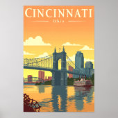 Antiek Cincinnati Ohio Poster (Voorkant)