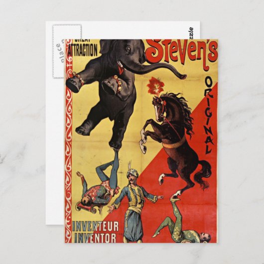 antiek circus briefkaart (Voorkant / Achterkant)
