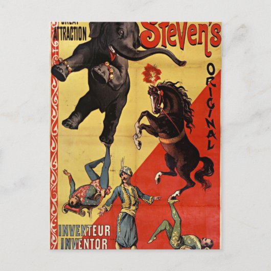 antiek circus briefkaart (Voorkant)