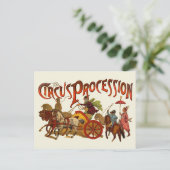 Antiek Circus Parade Clowns paarden Briefkaart (Staand voorkant)