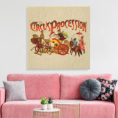 Antiek Circus Parade Clowns paarden Canvas Afdruk (Insitu (Woonkamer))