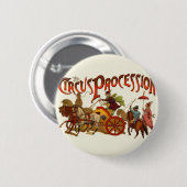 Antiek Circus Parade Clowns paarden Ronde Button 5,7 Cm (Voorkant /achterkant)