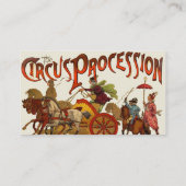 Antiek Circus Parade Clowns paarden Visitekaartje (Achterkant)