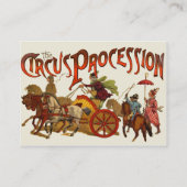 Antiek Circus Parade Clowns paarden Visitekaartje (Achterkant)