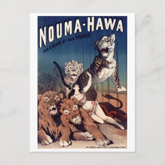 Antiek circus show briefkaart (Voorkant)