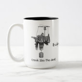 Antiek cirkelvormige krachmachine tweekleurige koffiemok (Links)