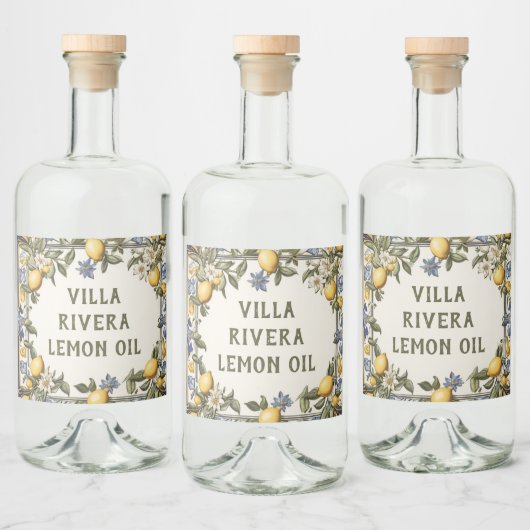 Antiek Citroen Custom Text Limoncello of Citroenol Likeurfles Etiket (Flessen)