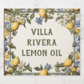 Antiek Citroen Custom Text Limoncello of Citroenol Likeurfles Etiket (Enkel label)