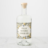 Antiek Citroen Custom Text Limoncello of Citroenol Likeurfles Etiket (Voorkant)