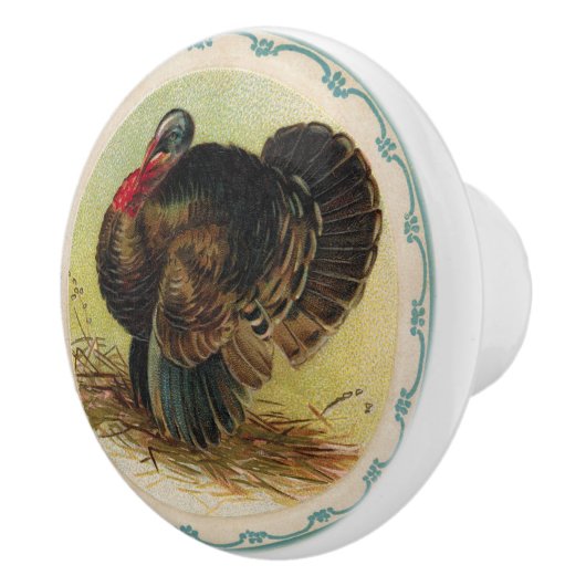 Antiek Clapsaddle Turkey Knob Keramische Knop (Rechts)