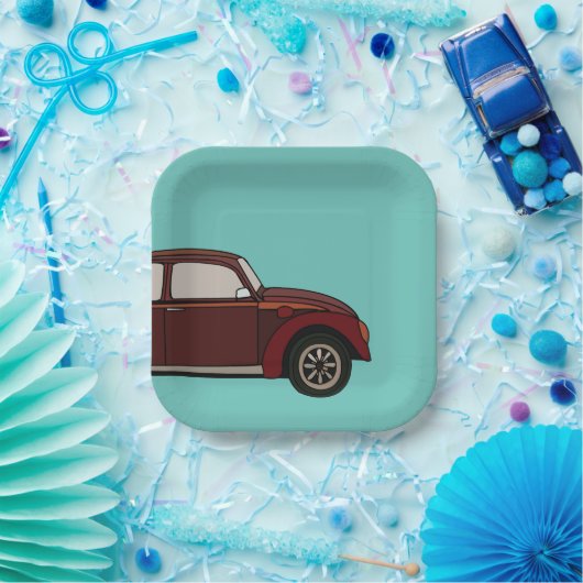 Antiek Classic Car Verjaardag Papieren Bordje (Feest)