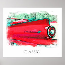 *~* Antiek  Classic Red Car Poster