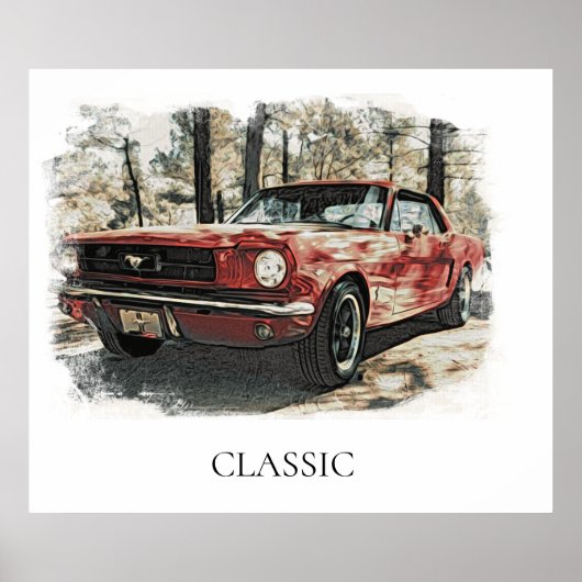 *~* Antiek Classic Red Old Musculosa CAr Poster (Voorkant)