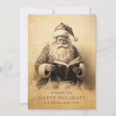Antiek Classic Santa Gepersonaliseerd Kerst Feestdagenkaart (Voorkant)
