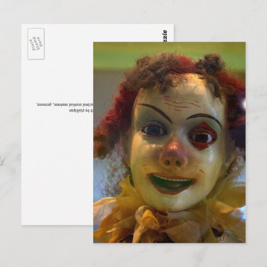 antiek clown briefkaart (Voorkant / Achterkant)