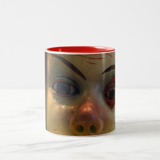 antiek clown tweekleurige koffiemok (Center)