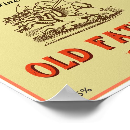 Antiek cognac-label poster (Hoek)