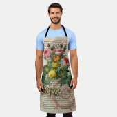 Antiek collage all-over print Schort (Gedragen)