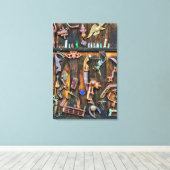 Antiek collectie aan de wand canvas afdruk (Insitu (Houten vloer))