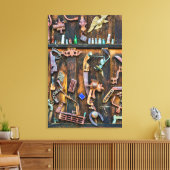 Antiek collectie aan de wand canvas afdruk (Insitu (Woonkamer))