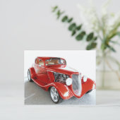 Antiek  Collector RED-wagen Briefkaart (Staand voorkant)
