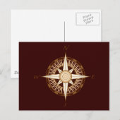 Antiek Compass Post Card Briefkaart (Voorkant / Achterkant)