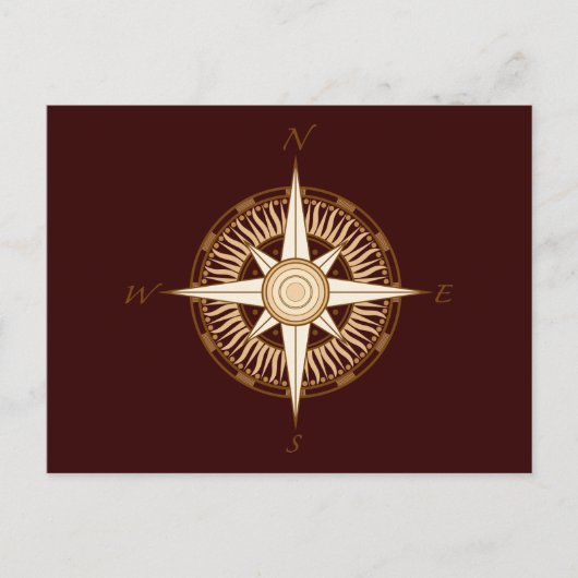 Antiek Compass Post Card Briefkaart (Voorkant)