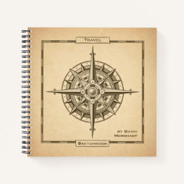 Antiek Compass Roos Reisboek Notitieboek