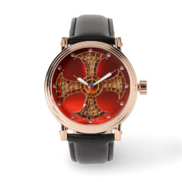 ANTIEK CONSECRATIE KROSS Rood Ruby Gemstenen Horloge