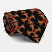 ANTIEK CONSECRATION CROSS Rood Zwart Stropdas (Opgerold)