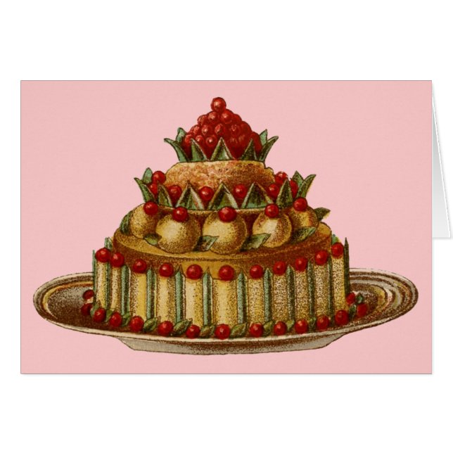 Antiek Cookery Fancy dessert cherry Pie (Voorkant Horizontaal)