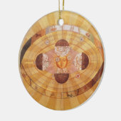 Antiek Copernicaans zonnestelsel, astronomie Keramisch Ornament (Links)