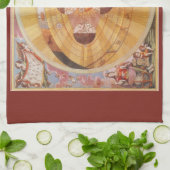 Antiek Copernicaans zonnestelsel,  astronomie Theedoek (Gevouwen)