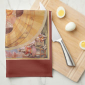 Antiek Copernicaans zonnestelsel,  astronomie Theedoek (Quarter Fold)