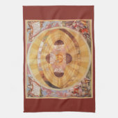 Antiek Copernicaans zonnestelsel,  astronomie Theedoek (Verticaal)