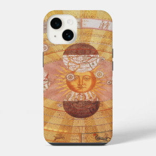 Antiek Copernicaans zonnestelsel, vintage astronom iPhone 14 Hoesje
