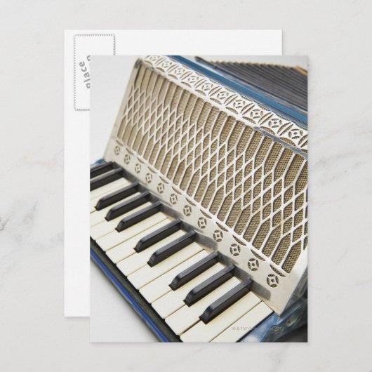 Antiek cordion-toetsenbord briefkaart (Voorkant / Achterkant)