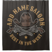 Antiek Cowboy Pistolen VOEG NAAM TOE Old Wild West Douchegordijn (Voorkant)